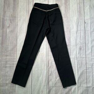 Women’s Vintage 90s‎ Cache Black Denim Jeans With Leopard Fur Trim Accents